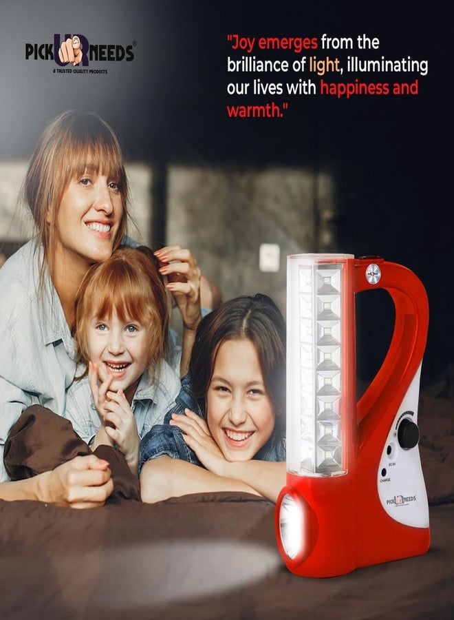 Pick Ur Needs Rechargeable Emergency 2 In1 Home LED Torch Lantern Lamp Light with 24 SMD Light Torch (Red) - Image 2